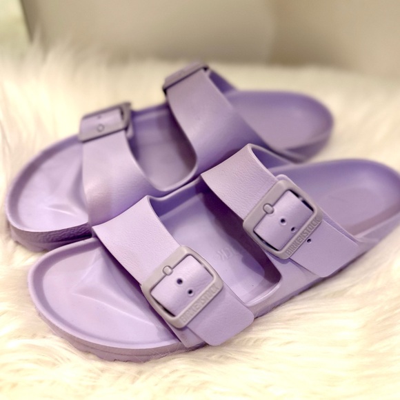 Birkenstock EVA Arizona Essentials Waterproof Slide in Purple Fog •Size 7 (38)• - Picture 3 of 12